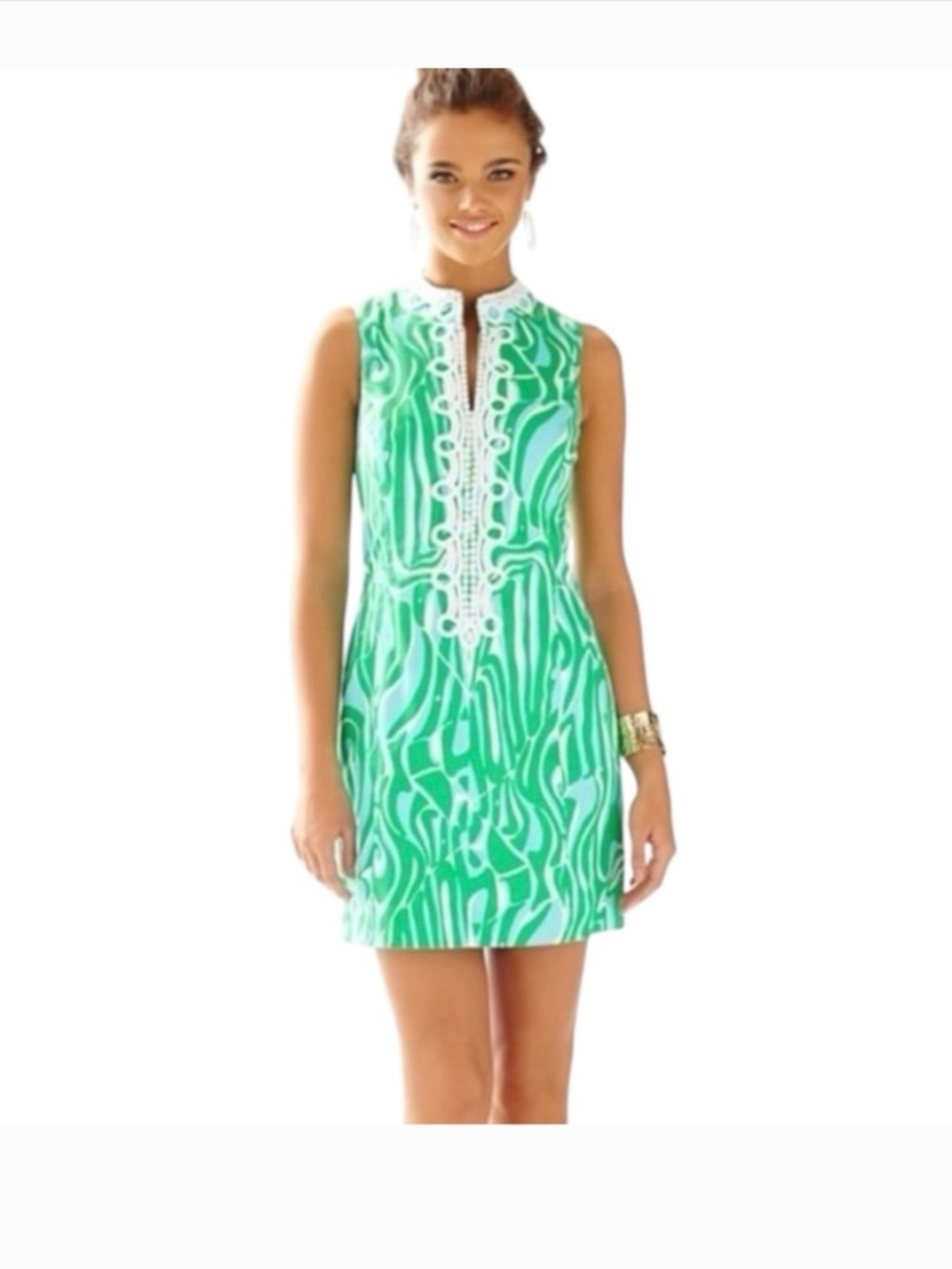 Lilly Pulitzer Alexa Shift Dress in Blue and Green